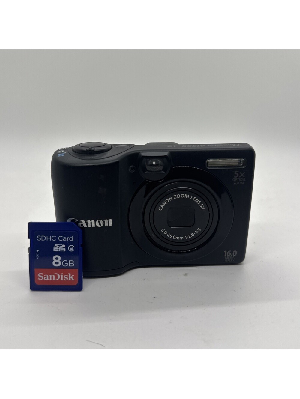 Canon PowerShot A1300 HD 16MP Digital Camera - Black Tested Works W/ SD Card